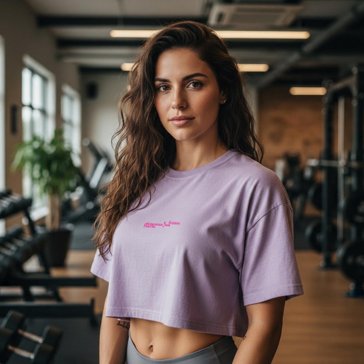 Crop Top Oversize – Rosa y Negro | PowerTiger