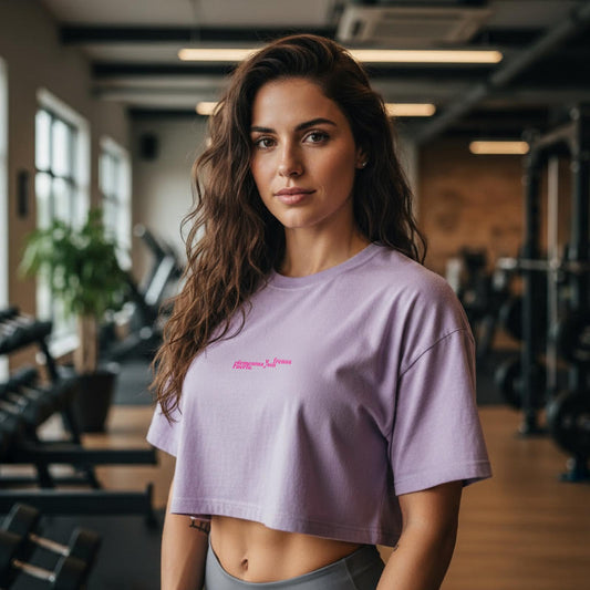 Crop Top Oversize – Rosa y Negro | PowerTiger